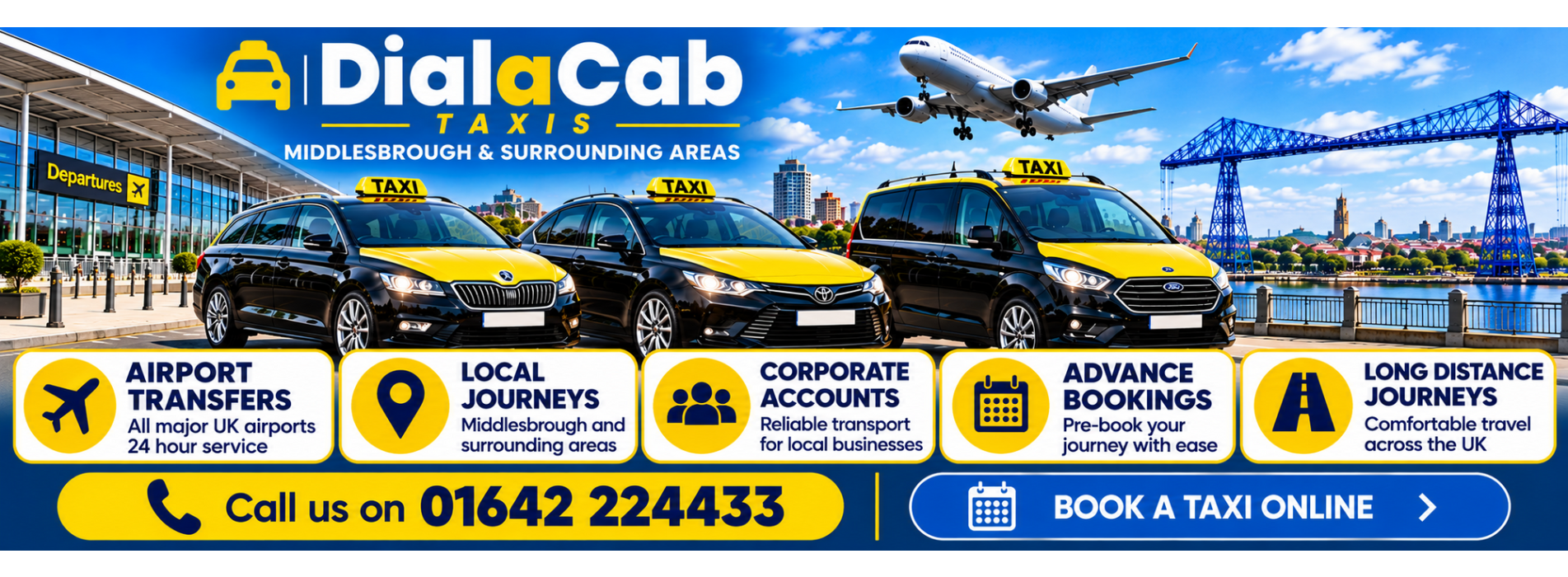 Taxi Middlesbrough | Airport Transfers | Dial A Cab Taxis