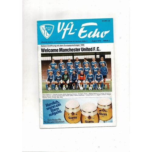 Bochum v Manchester United Friendly Football Programme 1979/80