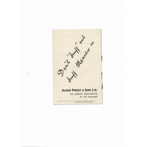 1958/59 West Bromwich Albion v Brentford FA Cup Football Programme