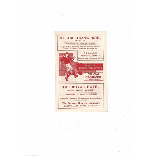 1955/56 Barnsley v Rotherham United Football Programme