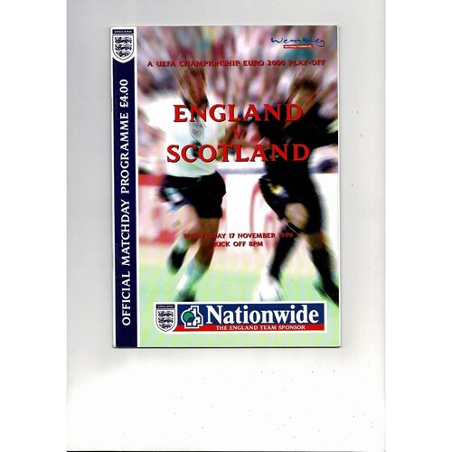 1999 England v Scotland Football Programme