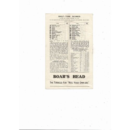 1956/57 Charlton Athletic v Aston Villa Football Programme