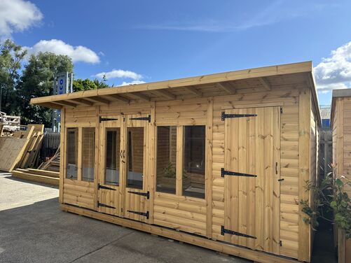 #SHP004 16x10 Pent Combi Loglap Summer House