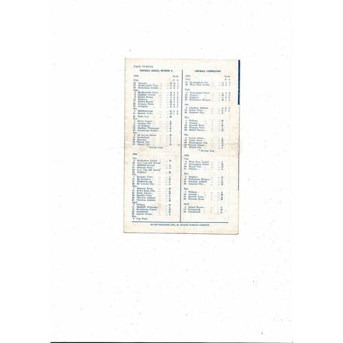 1958/59 Cardiff City v Stoke City Football Programme