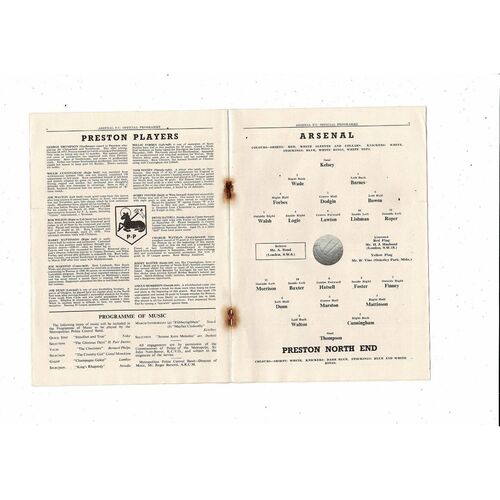 Arsenal v Preston Friendly Football Programme 1953/54