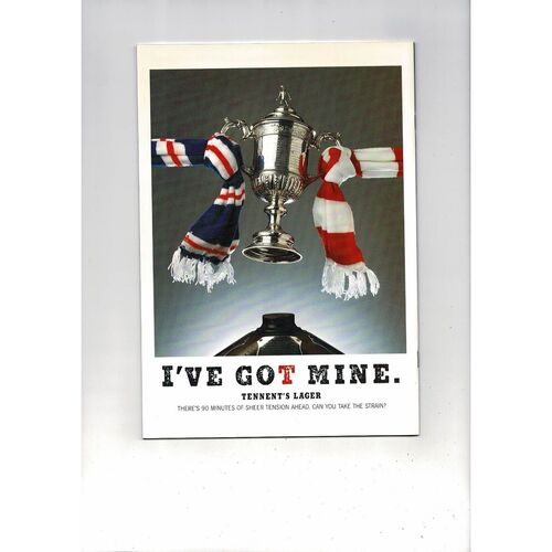 1992 Airdrie v Rangers Scottish Cup Final Football Programme