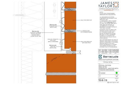 System Drawings | jamesandtaylor limited | Terracotta Tile Facade | Facing Brick System | Facade Metal