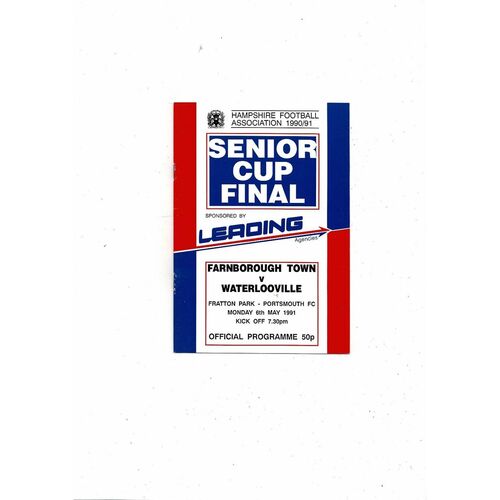 1990/91 Farnborough Town v Waterlooville Hampshire Senior Cup Final