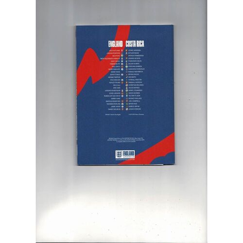 2018 England v Costa Rica Football Programme + Insert & Press Cuttings