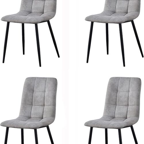 mcc direct Set of 4 Faux Matte Suede Leather Dining Chairs With metal Legs home& restaurants henri