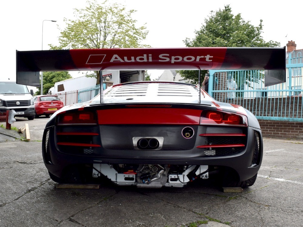 Custom Audi R8 livery on rear of car
