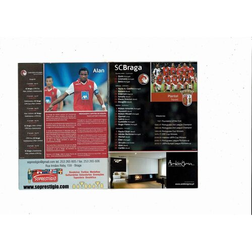 Braga v Manchester United UEFA Champions League Football Programme 2012/13