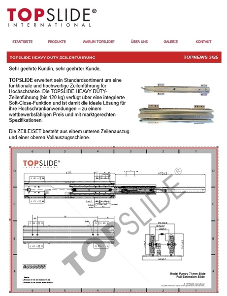 TOPSLIDE HEAVY DUTY ZEILENFÜHRUNG                                                                           