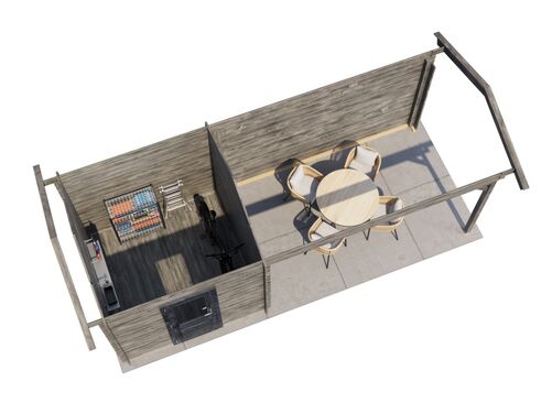 250cm x 250cm + 400cm Veranda