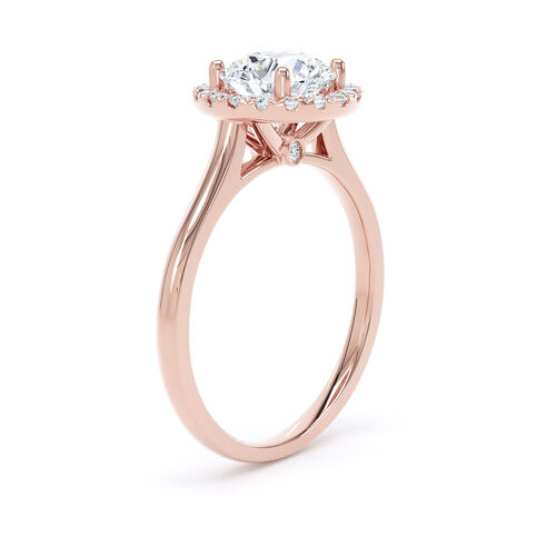 Round brilliant halo with polished shoulders