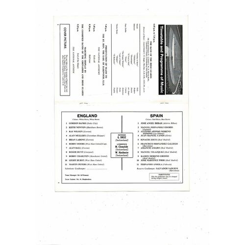 1968 England v Spain Football Programme