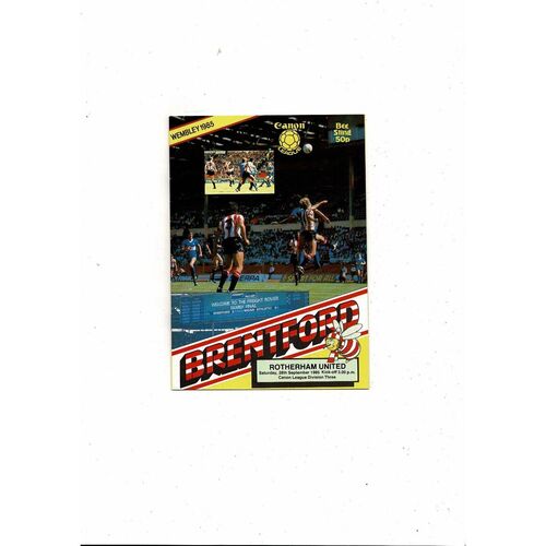 1985/86 Brentford v Rotherham United Football Programme