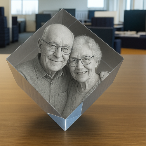 The Amazing 3D lona 8x8x8cm Ocean Blue Crystal Cube