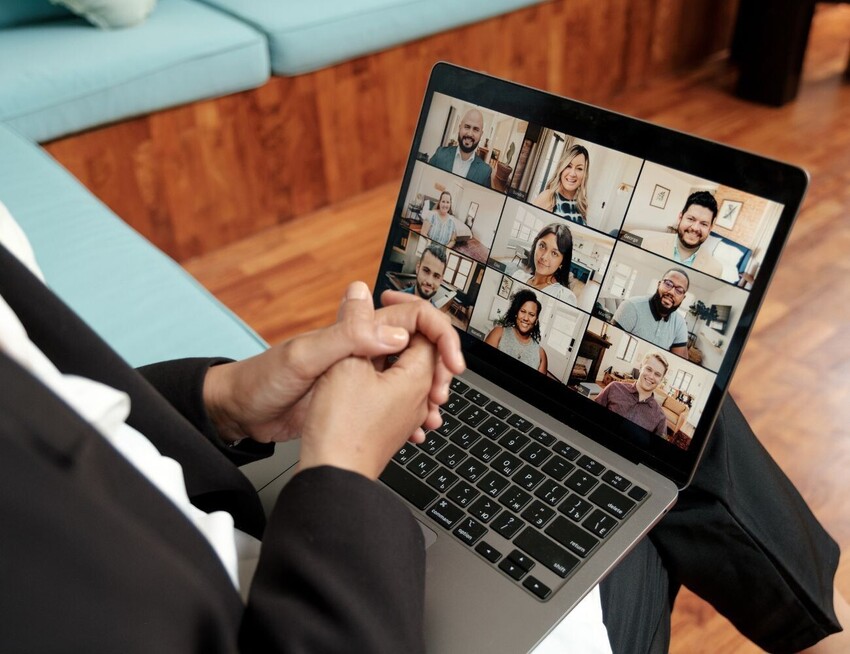 New sexual harassment laws 2026 include team meetings online like this one on a lady's laptop