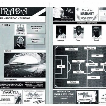 Villareal CF v Manchester City Champions League Football Programme, free Magazine and Supplement 2011/12