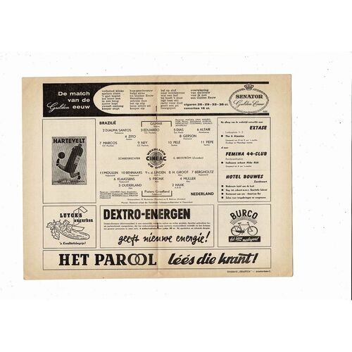 Holland v Brazil Football Programme 1963
