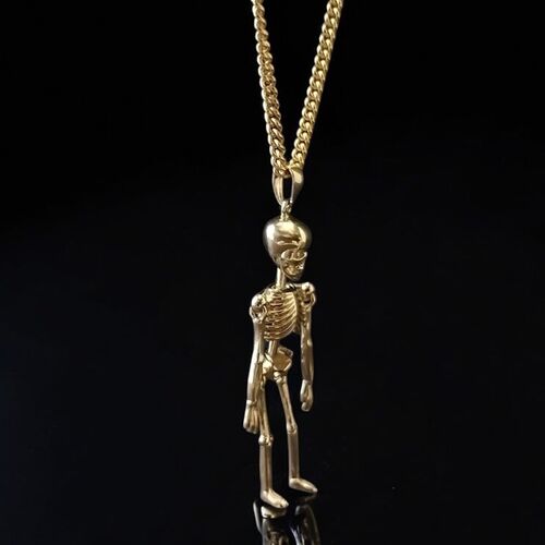9ct gold skeleton pendant