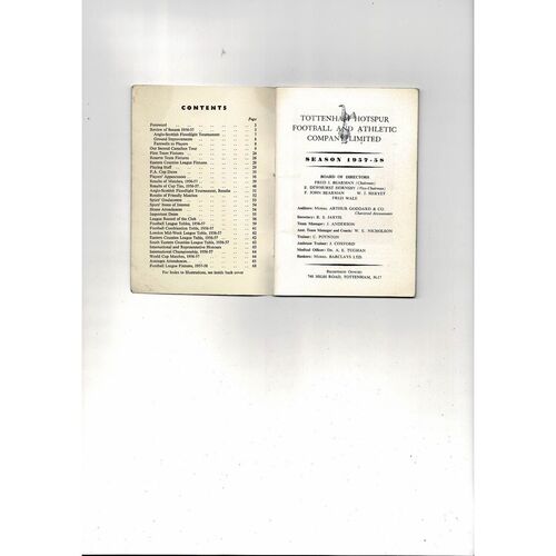 Tottenham Hotspur Football Handbook 1957/58