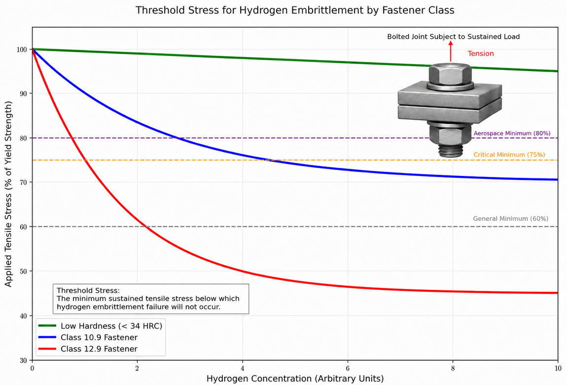 Threshold Stress For Hydrogen Embrittlement by Fastener Class