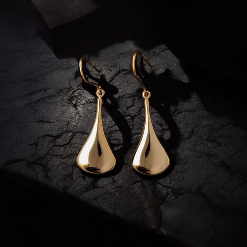 9ct yellow gold teardrop earrings 