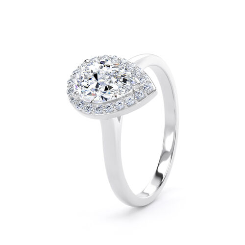 Pear shape diamond halo