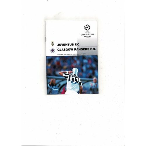 Juventus FC v Glasgow Rangers UEFA Champions League Football Programme 1995/96
