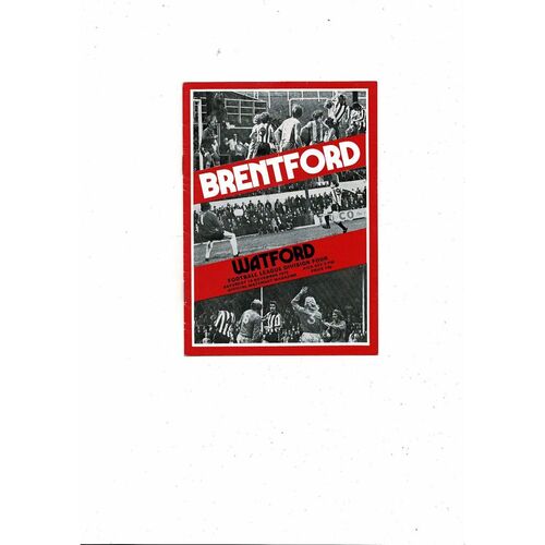 1975/76 Brentford v Watford Football Programme