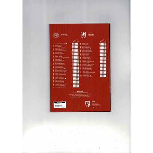 2025/26 Brentford v Aston Villa Football Programme