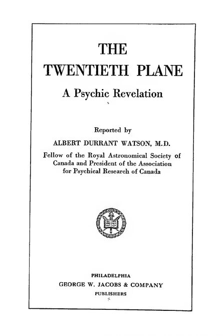 1919 | The Twentieth Plane