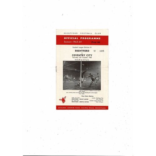 1963/64 Brentford v Coventry City Football Programme