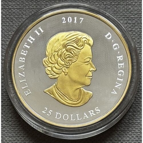 2017 pure silver 1oz gold plated ‘Great seal of Canada’ proof coin