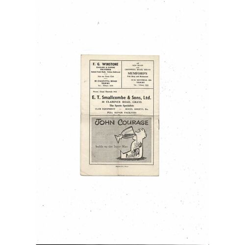 Tilbury v Barking FA Cup Replay Football Programme 1960/61