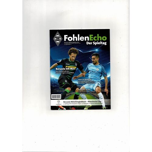 Borussia Monchengladbach v Manchester City UEFA Champions League Football Programme 2016/17