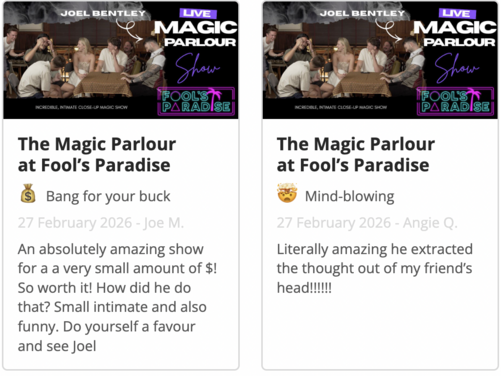 Testimonials | Joel Bentley | Mentalist &amp; Magician