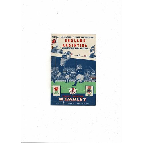 1951 England v Argentina Football Programme