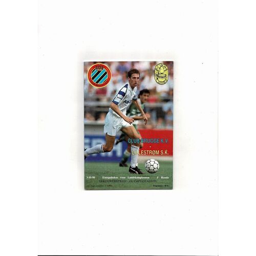 Club Brugge v Lillestrom European Cup Football Programme 1990/91