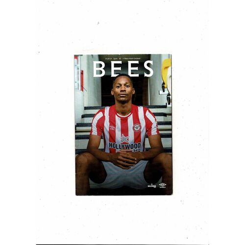 Brentford v West Ham United Friendly Football Programme 2021/22