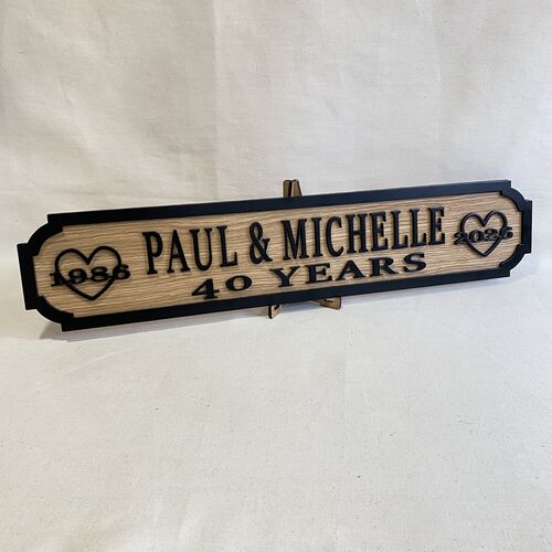 Personalised Mr & Mrs Anniversary Sign | Custom 3D Name Plaque