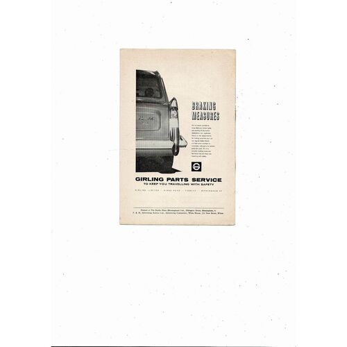 1962/63 Birmingham City v Aston Villa Football Programme