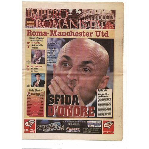 AS Roma v Manchester United Champions League Impero Romanista Newspaper Supplement (12/12/2007) 2007/08