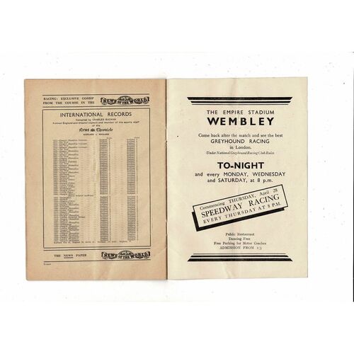 1932 England v Scotland Home International Original Football Programme