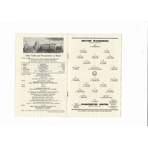 1958 FA Cup Final Bolton v Manchester United Programme Ticket & signed Picture