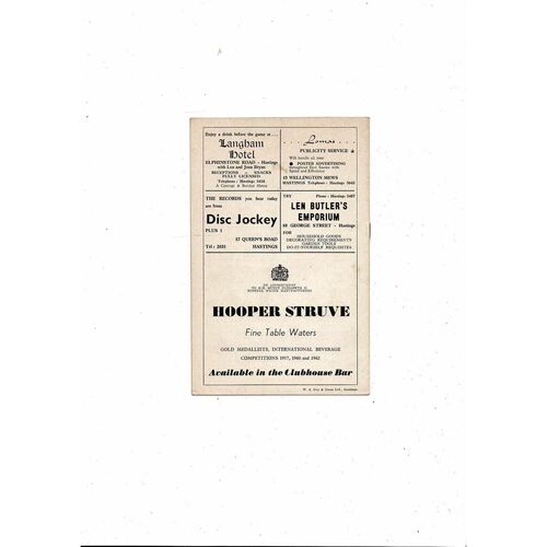 1965/66 Hastings United v Ashford Town Southern League Football Programme