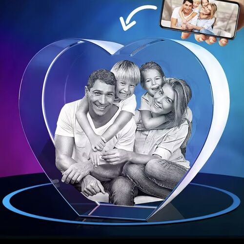 The Beautiful 3D Tiree 10x10x3cm Pure Crystal Heart