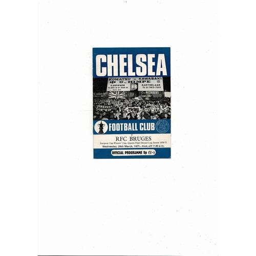 Chelsea v Bruges European Cup Winners Cup Football Programme 1970/71